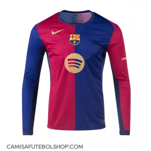 Camisa de time de futebol Barcelona Replicas 1º Equipamento 2024-25 Manga Comprida